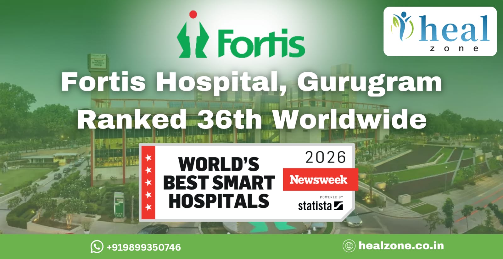 India Makes History: Fortis Gurugram Ranked #36 Among the World&rsquo;s Best Smart Hospitals 2026
